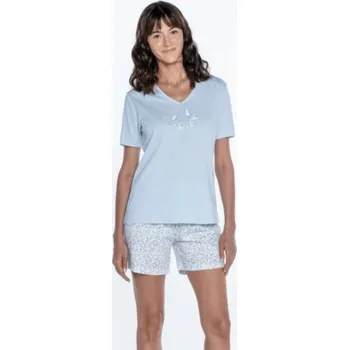 Dámské pyžamo Soft Cotton GUASCH Dámské pyžamo ARLETTE S Světle modrá GUASCH Dámské pyžamo ARLETTE S Světle modrá - 8431204623078