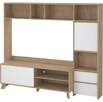 Nábytek Obývací stěna Nerea 320 jackson hickory/bílý lesk