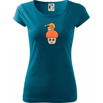Dámské tričko Šnek a houba - Dámské triko Pure - 3XL ( Petrolejová )