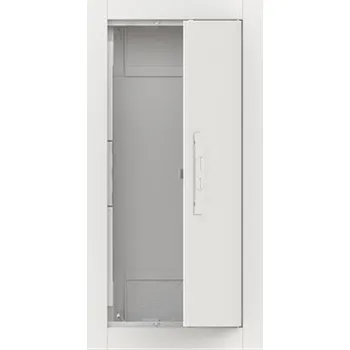 Rozvaděč rozvodnice CU14 NEVYBAVENÁ zapuštěná oceloplechová s dvířky; sloupců: 1 (1křídlé dveře); 4 řadá (48 modulů); RAL 9016 bílá; IP30/IK09