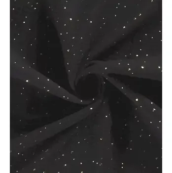 EU Mušelín plenkovina zlaté tečky na černé metráž