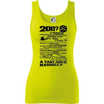 Dámské tričko 2007 v kostce - Dámské tílko - XL ( Limetková )