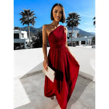 Dámské šaty Bordó elegantní dlouhé šaty FLOAT Velikost: ONESIZE