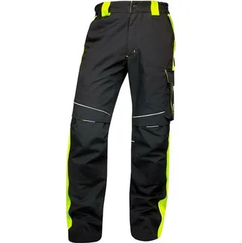 montérky NEON WINTER H6471 kalhoty do PASU černá/žlutá - v. XXL