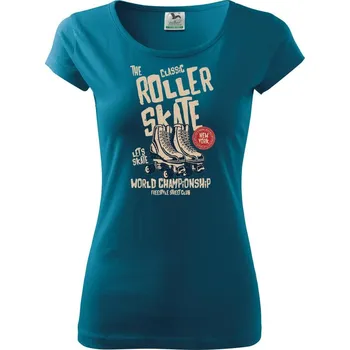 Roller Skate - Dámské triko Pure - XS ( Petrolejová )