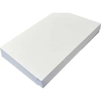 Party nádobí Krabice na chlebíčky 550x370x70 mm, bílo-hnědá, bez potisku, 50 ks