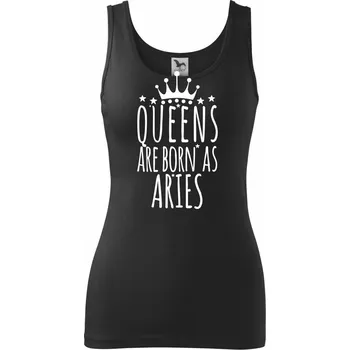 Dámské tričko Queens are born as Aries - Beran - Dámské tílko - XL ( Černá )