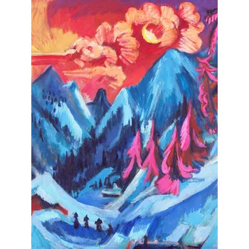 Plakát Plakát, Obraz - Winter Landscape in Moonlight, Ernst Ludwig Kirchner