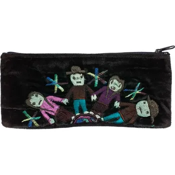 Penál Sametové pouzdro na drobnosti vyšívané 20 x 10 cm D