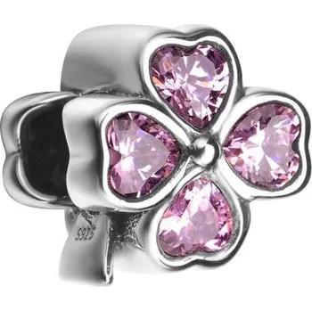 Přívěsek NUBIS® Stříbrný přívěšek korálek na náramek čtyřlístek - NB-8252