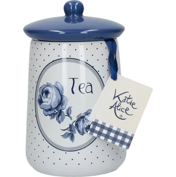 Dóza na potraviny Keramická dóza Vintage Indigo na čaj modrá