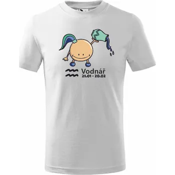 ON-DESIGN Dětské tričko znamení VODNÁŘ Velikost: 110 cm/4 roky, Barva: bílá