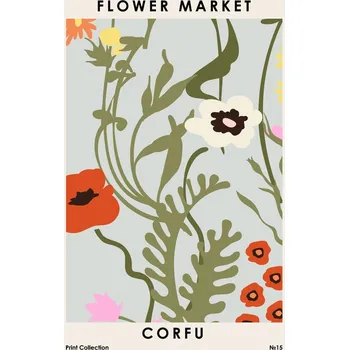 Plakát Plakát, Obraz - Flower Market Corfu, NKTN