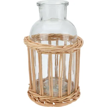 Keramický dřez Home Styling Collection Dekorační láhev v proutěném koši