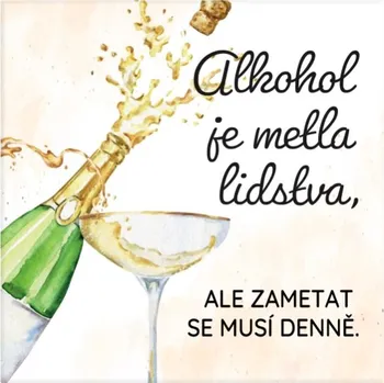 Dekorativní magnet Albi Magnetka s textem Alkohol je metla lidstva