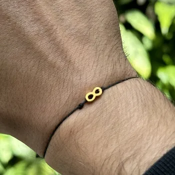 Šperk Provázkový náramek z oceli - NEKONEČNO MINI Zlaté