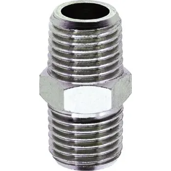 Instalatérský materiál TS Nipl R3/8" - NPT3/8" poniklovaná mosaz