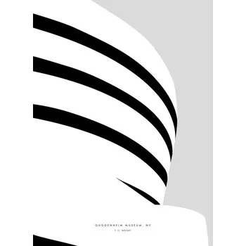 Plakát Plakát, Obraz - Minimal Guggenheim museum NY illustration, Blursbyai