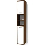 Nabytekmorava Policová skříň SV 402 ke sklápěcí posteli barva lamina: ořech / bílé dveře lesk