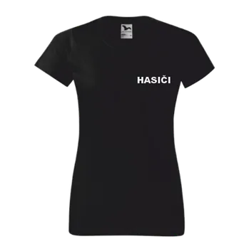 ON-DESIGN Černé dámské triko pro hasiče Velikost: 3XL, Umístění potisku: levé prso, Barva potisku: reflexní