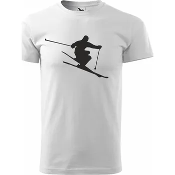 ON-DESIGN Tričko pánské/dětské s LYŽAŘEM Velikost: 146 cm/10 let, Barva: bílá