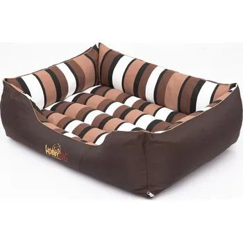 Pelíšek pro psa Hobby Dog Pelíšek COMFORT hnědý s pruhy Oxford – různé velikosti Velikost L - 65 x 50 cm