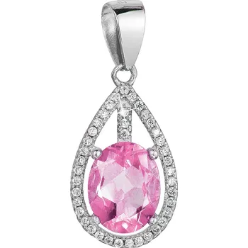 Přívěsek EVOLUTION GROUP CZ Stříbrný přívěsek růžový zirkon rose - 14034.3
