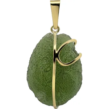 Přívěsek Vltavín Moldavite Zlatý přívěsek s vltavínem 2,700 g