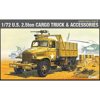 Plastikový model 1:72 Academy 13402 US 2 1/2t 6x6 Cargo Truck - expresní doprava