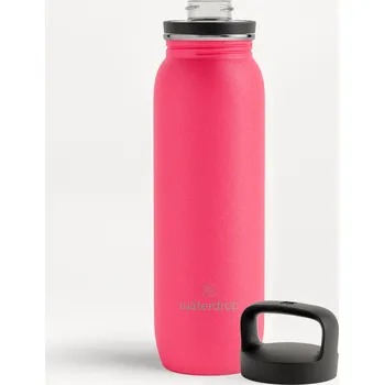 Láhev Waterdrop Funkční Ultralehká Lahev z nerezové oceli + Víčko na pití růžová neonová 800 ml
