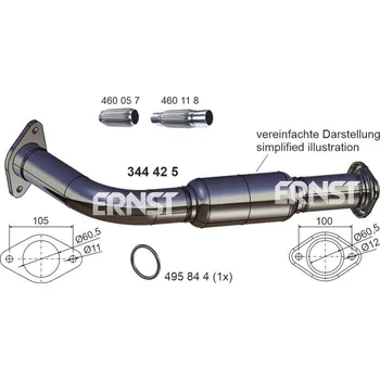 Auto-moto Výfuková trubka ERNST 344425