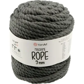 YarnArt Macrame Rope 758 tmavě šedý 9 mm