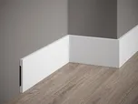 Mardom Decor Podlahová lišta – HLADKÁ, tvrdý plast PolyForce (HD Polymer), základní bílý nátěr (přetíratelný), 100 x 10 x 2000 mm