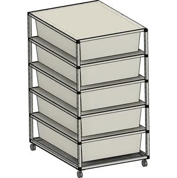 Prodejní regál Rack Aluhobby K1 - pět boxů