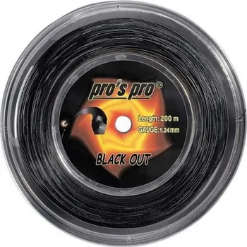 Struna na výplet tenisové rakety TENISOVÝ VÝPLET PROS PRO BLACKOUT 200m 1.28mm
