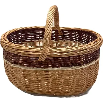 Proutěný koš válečkový velký barevný (Proutěný koš válečkový velký barevný – oválný proutěný koš v pestrém provedení)