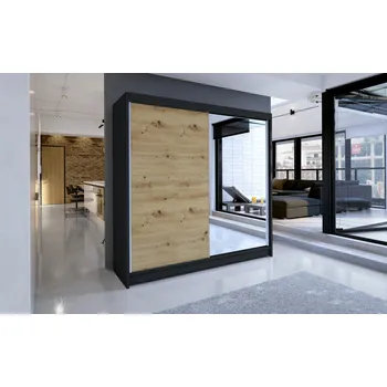 Šatní skříň Skříň Taisa I 180 černá/artisan