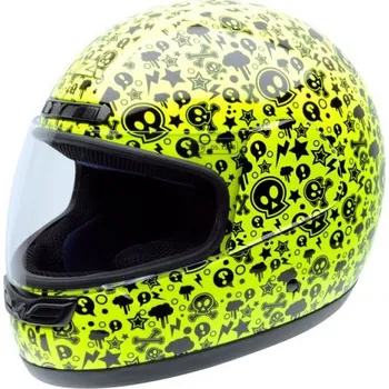 Helma na motorku Dětská integrální motocyklová přilba NZI Activy Junior BONED YELLOW Velikost: M