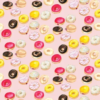 Plakát Plakát, Obraz - Watercolor donuts in pink, Blursbyai