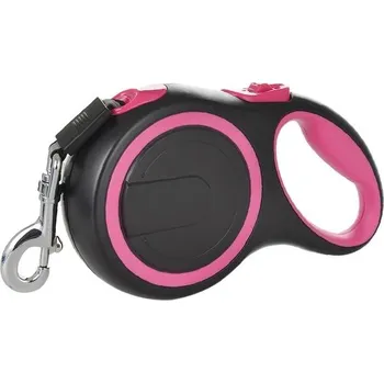Vodítko pro psa Samonavíjecí vodítko (3 / 5 / 8 m) Barva: růžová, Rozměry: 8m - 50 kg