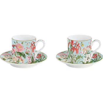 Easy Life, Itálie Easy Life - Porcelánové šálky a podšálky Botanic Garden 2 ks - 75 ml Barva: jako na obrázku