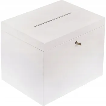 Úložný box Dřevia Dřevěná truhla na dopisy a přání, Bílá - 29x20x21 cm