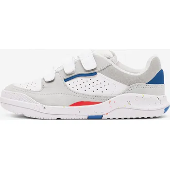 Dětská běžecká obuv DECATHLON Dětské kožené boty na suchý zip Playventure City vel. 28-34 34 BÍLÁ|ŠEDÁ