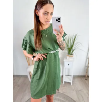 Dámské šaty Dámské vzdušné šaty s páskem v zelené barvě, VELIKOST UNI ( XS, S, M )