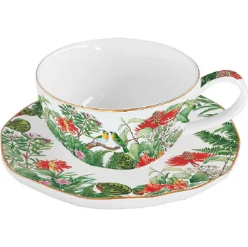 Easy Life, Itálie Easy Life - Porcelánový šálek a podšálek Exotica na čaj - 250 ml Barva: jako na obrázku