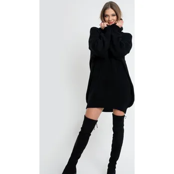 Dámský svetr Rolákový prodloužený svetr FABIEN black, VELIKOST UNI ( S, M , L )