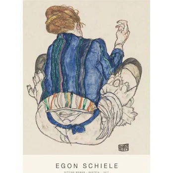 Plakát Plakát, Obraz - Sitting Woman (Special Edition Female Portrait) - Egon Schiele
