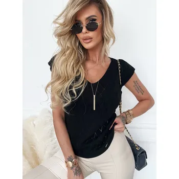 Dámská halenka Fashionweek Ažurová halenka lehká a vzdušná NB-HEIDI Barva: Černá, Velikost: S/M