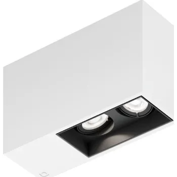 Wever & Ducré Hranaté stropní svítidlo se dvěma zdroji Plano Petit Ceiling 2.0 Barva: Bílá / Černá, Teplota chromatičnosti: 2700 Kelvinů, Úhel vyzařování: 15° 162644000 Hranaté stropní svítidlo se dvěma zdroji Plano Petit Ceiling 2.0