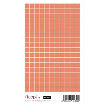 samolepka Fleppi Color coding kolekce | broskvová – čtverečky